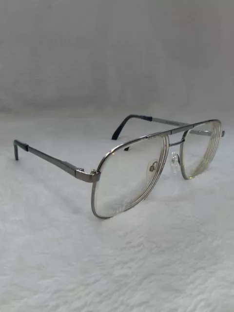 Rodenstock Eyeglasses Silver Rectangle Aviator Glasses FRAMES ONLY