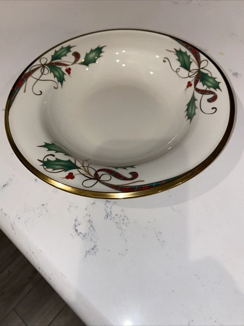 Lenox Holiday Nouveau Gold Rim Soup/Pasta Bowl Brand New