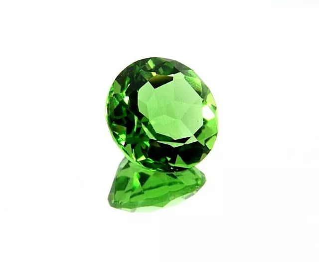 1x Obsidienne - Rond Vert à Facettes 15,0 -15,15mm (0977)