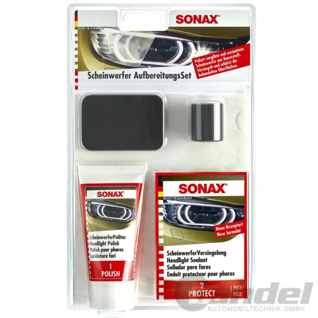 Sonax Scheinwerferaufbereitungsset Politur Aufbereitung Scheinwerfer