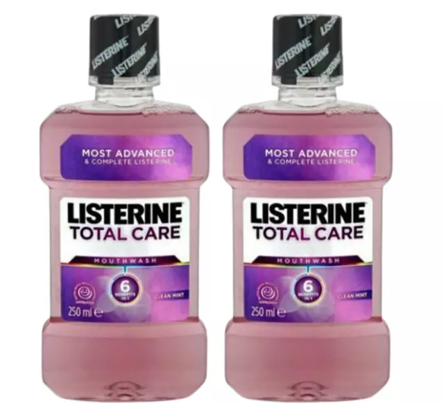 Enjuague bucal antibacteriano Listerine cuidado total limpio como nuevo 250 ml - paquete de 2