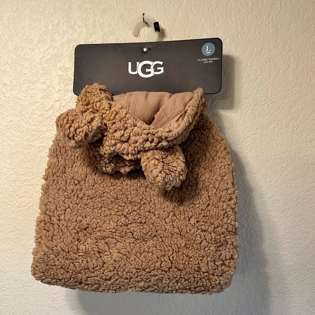 UGG Size Large Classic Sherpa Pet PJ’S Hooded Dog Coat in Camel NWT