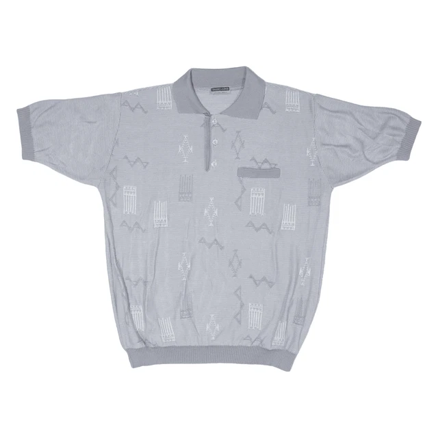 Polo BASIC LINE Casual Wear grigio maniche corte uomo L