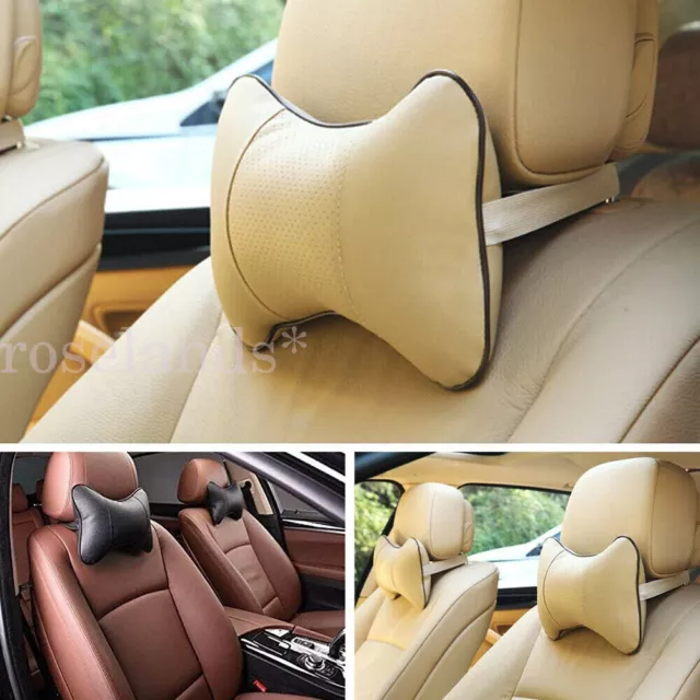 Car Seat Support Cushion Head Neck Rest Pad 2pcs Travel Comfort Headrest Pillow