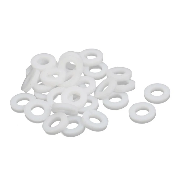 10mmx5mmx2mm politetrafluoroetilene rondella piana guarnizione bianco 30pz