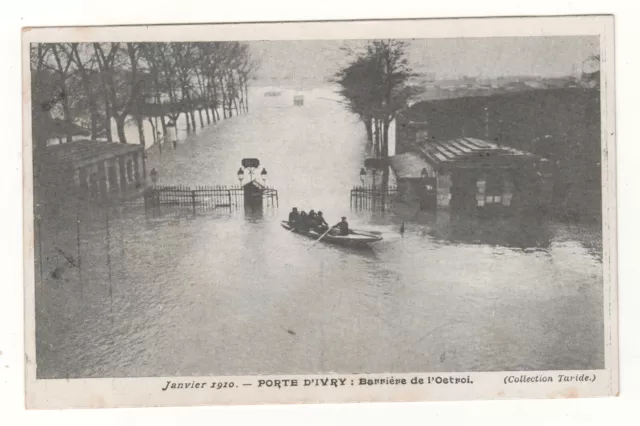 CPA 94 - PORTE D'IVRY : INONDATION JANVIER 1910 - OCTROI (VAL-de-MARNE) N/ÉCRITE