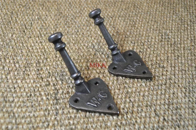 A pair Arts & Crafts WC coathook bathroom coat hook  towel hook cast iron hanger