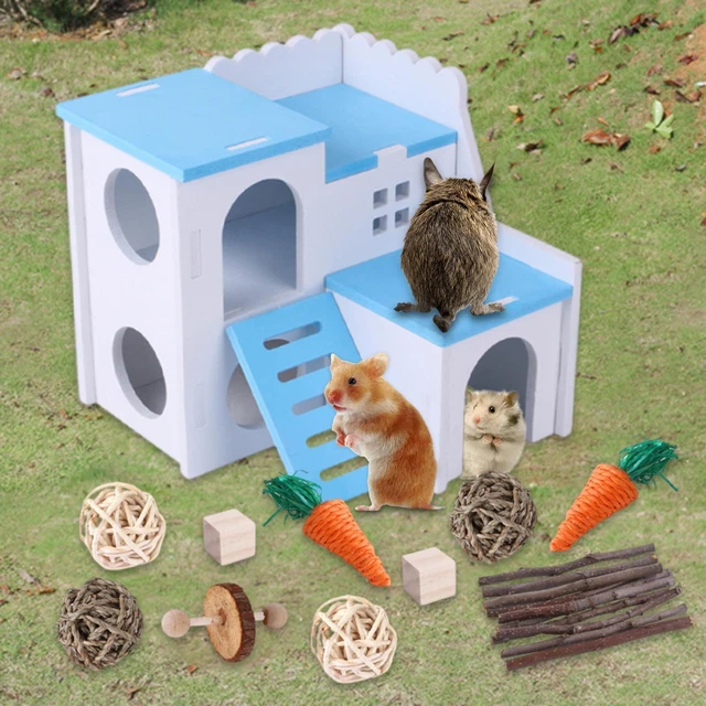 Hamster-Kauspielzeug, Holzzweige, kleines Haustier-Molar-Spielzeug für