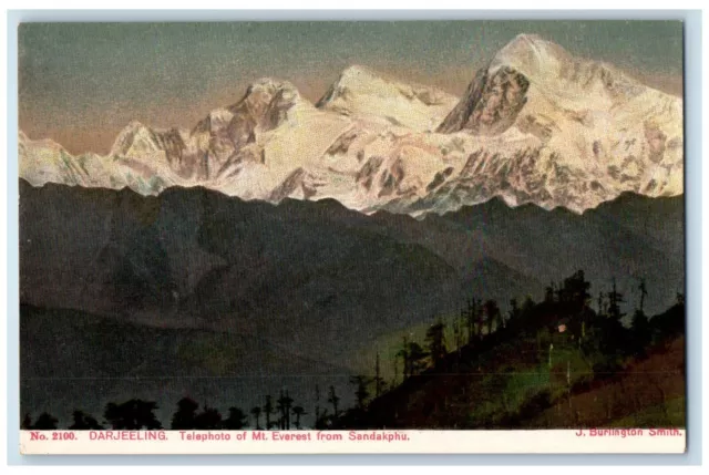 c1910's Telephoto Of Mt. Everest From Sandakphu Darjeeling India Postcard