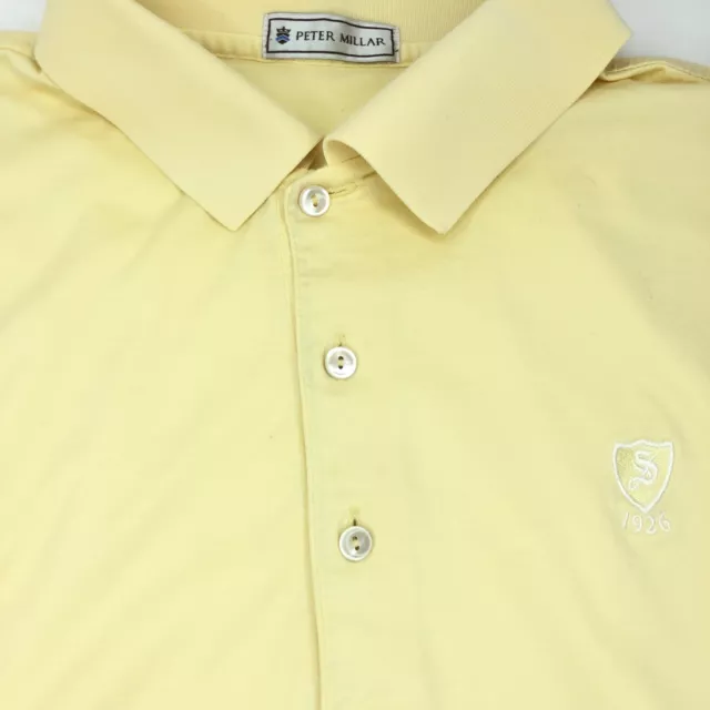 Peter Millar Men's Large Yellow Short Sleeve Golf Polo Shirt