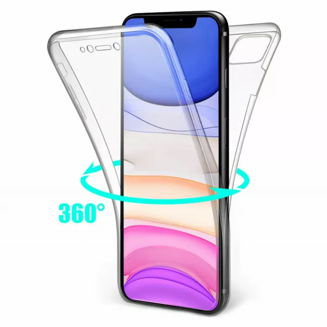 Coque Silicone Transparente Protection 360° Integral Avant + Arriere Pour Iphone