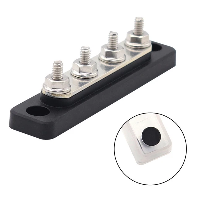 Busbar 4 vie RATED 100A Rating 12V/24V BUS DISTRIBUZIONE ALIMENTAZIONE BARCA MARINA