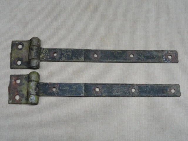 Pair of Barn Shed Door Garden Gate Strap Hinges Antique Cast Iron Nice Ones 'A' 2