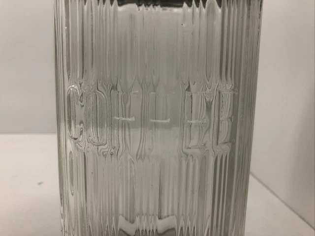 VINTAGE 1930’s HOOSIER CABINET RIBBED GLASS COFFEE JAR  BEAUTY 2