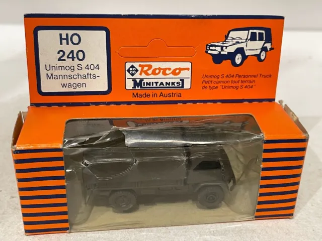 ROCO Unimog S 404 voiture d'équipe ref 240 1:87 MINITANKS H0 Plástic camion