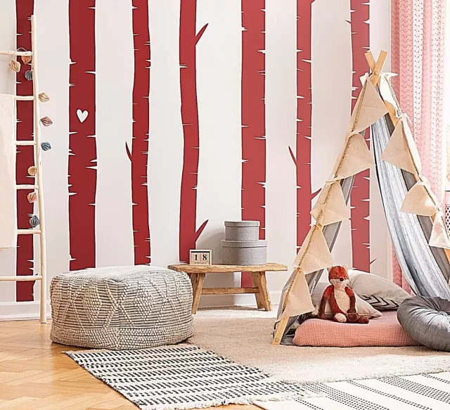 Colorful Birch Tree Wall Rainbow Wall Decals, Stickers, Wall Art Decoration 483