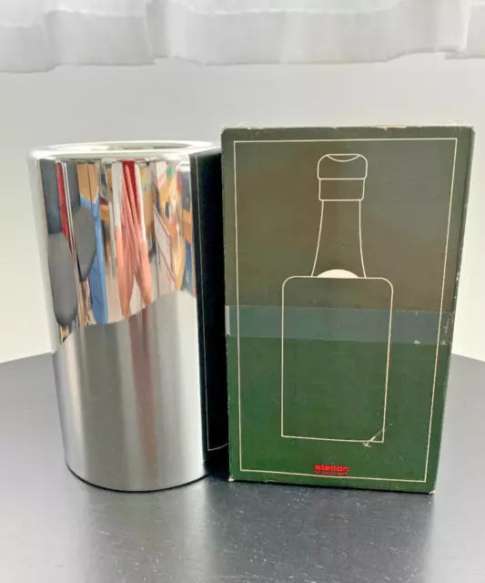 Enfriador de vino Stelton #483 acero inoxidable Erik Magnussen moderno Dinamarca vintage con caja