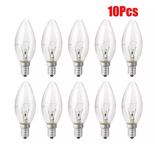 E27 E14 B22 Kerzenlampen 40 W 60 W klar dimmbar 10er-Pack SES Bajonett UK