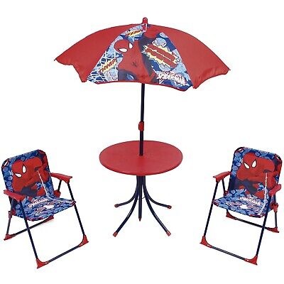 Spiderman Terrasse Set Deux Chaises Parasol Table, Chaise pieghevole Enfants