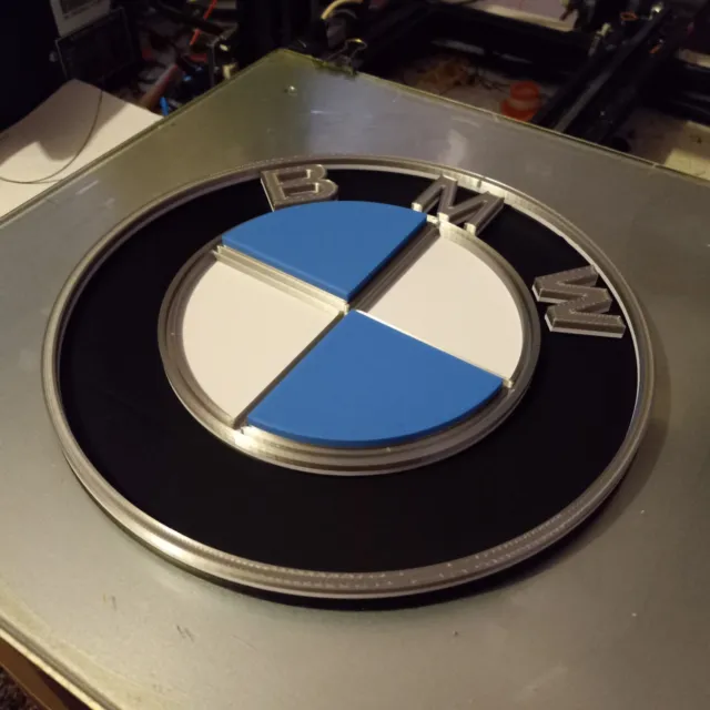 15-Inch BMW 3D Emblem Logo Older Version Wall Sign 3D Printed
