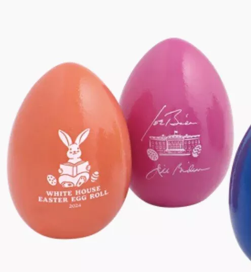 2024 Biden White House Easter Orange Egg President Democrat Joe Jill Signed New