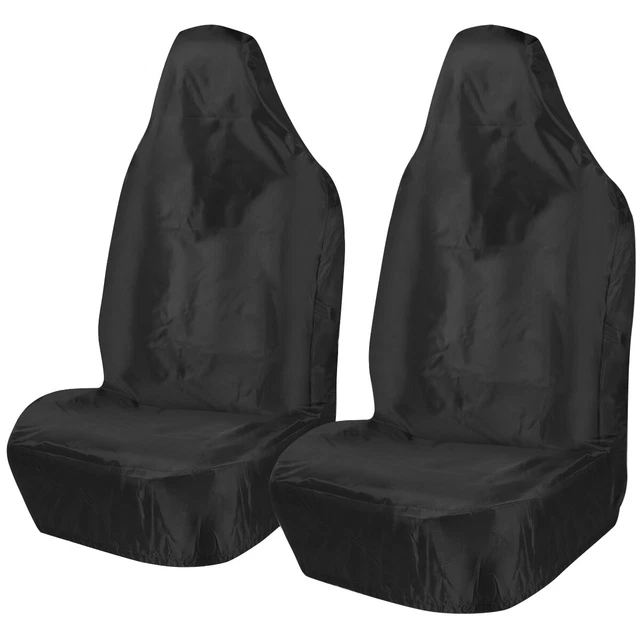 HT-Accessories Heavy Duty Waterproof Seat Covers – Black Nylon – Front Pair For Nissan Navara D40 – Made In UK