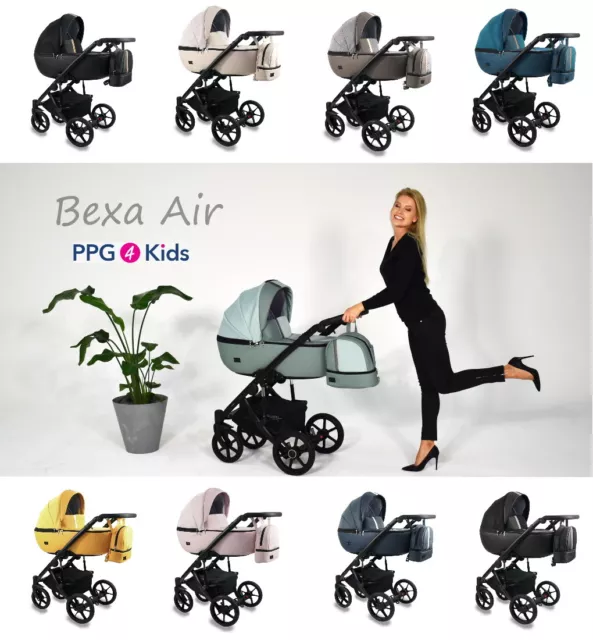 Baby Pram Bexa AIR Pushchair Buggy Stroller + Car Seat, Travel System 3in1 4in1