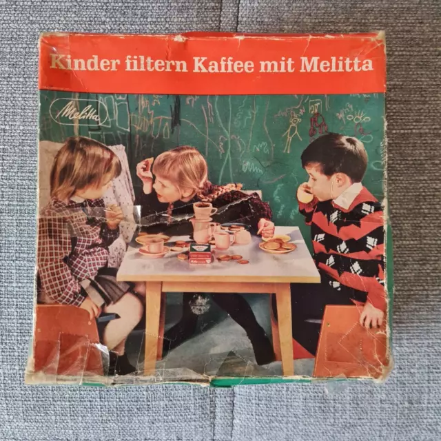 Melitta Kinder filtern Kaffee mit Melitta, Kanne und Filter  um 1960 OVP