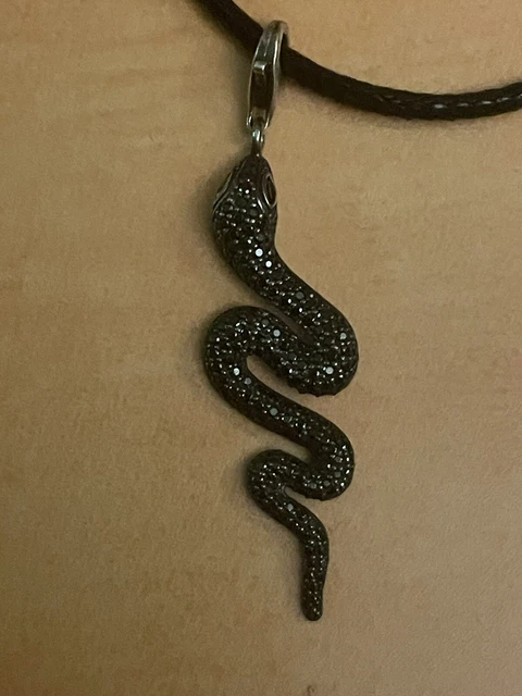 Thomas Sabo Herren Kettenanhänger Schlange - Mit Onyx-Stein, 925er Sterlingsilber