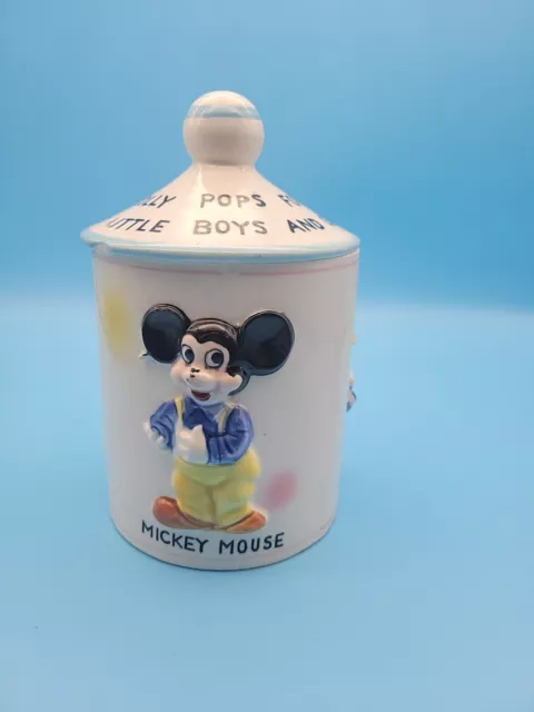 Vintage Walt Disney Lolly Pops For Good Boys Girls Jar 1961 Dan Brechner Japan