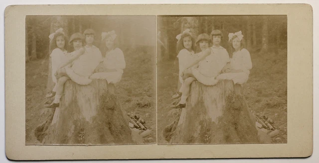 Frankreich Mädchen snapshot Foto Stereo Bastler P49p1n Vintage Citrat