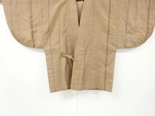 6702377: Japanese Kimono / Antique Dochugi / Mawata Tsumugi / Woven Stripe