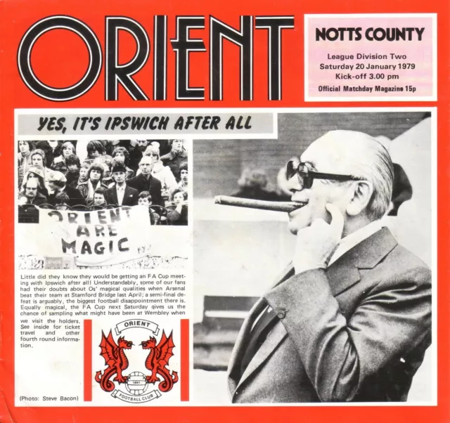 ORIENT v NOTTS COUNTY 1978/79 DIVISION 2