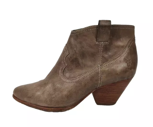 Frye Reina Bootie Taupe Gray Ash Leather Ankle Women's Size 9M Western Boot
