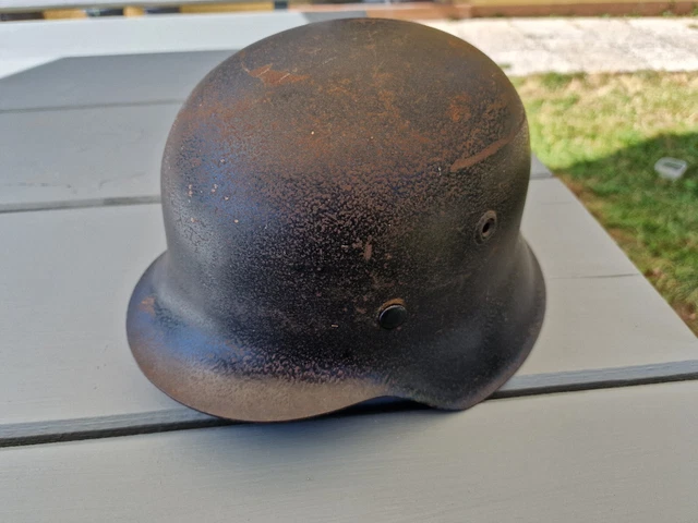 Original Wehrmacht Stahlhelm M42 Schwarz Q64 DN 540 Ohne Futter Und Riemen