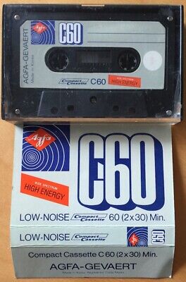 10x Agfa C60 Audio cassette-Sigillato Nuovo di Zecca & CASE NASTRI registrabili Arancione 