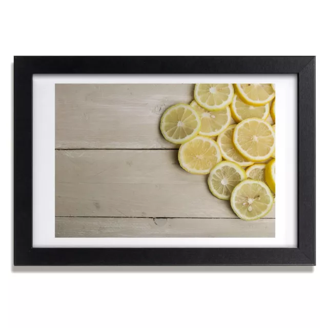 Póster de Arte Fotos en un Marco de Madera MDF 30x20 Limones madera