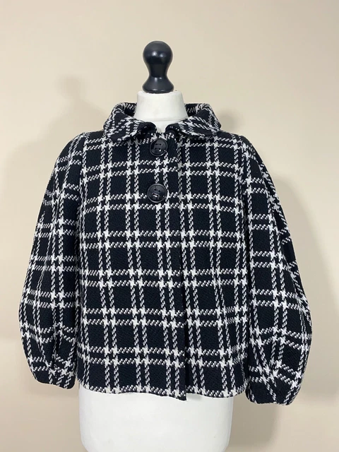 Giacca Houndstooth Tagliata Manica 3/4