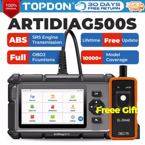 TOPDON AD500S Car OBD2 Scanner Diagnostic Scan Tool ABS SRS Engine Code Reader