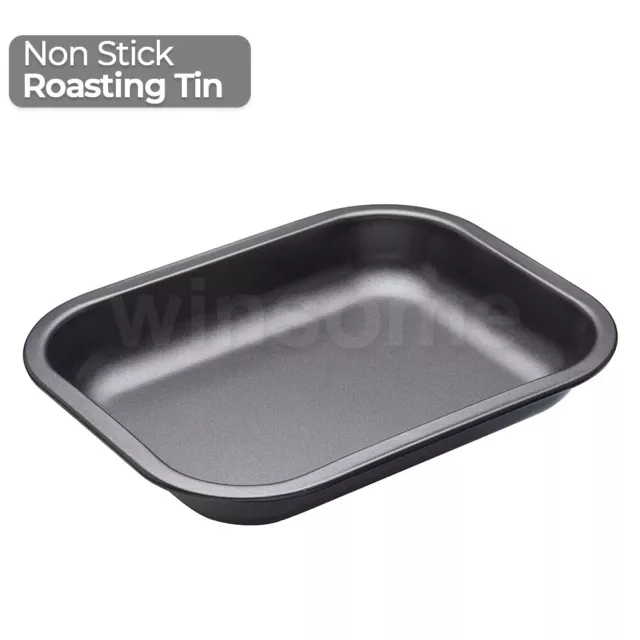 Non Stick Roasting Tins Roast Pan Baking Tray Carbon Steel Bakeware Rack Dish