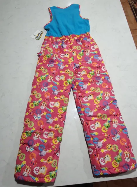 Shopkins Winter Bib Snowpants Girls MEDIUM NWT Sneaky Wedge Kooky Cookie & Apple 2