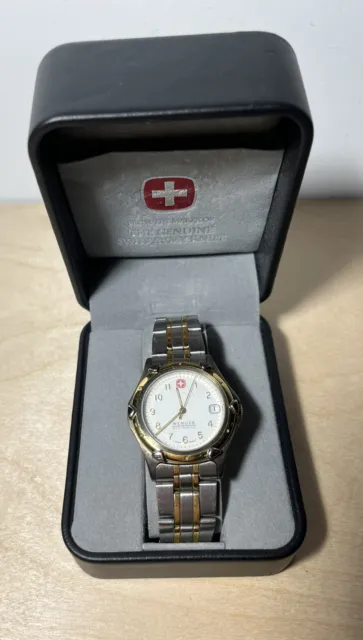 Vintage 1996 Men's WENGER Swiss Made Two-Tone Swiss Army Watch, SAK Design