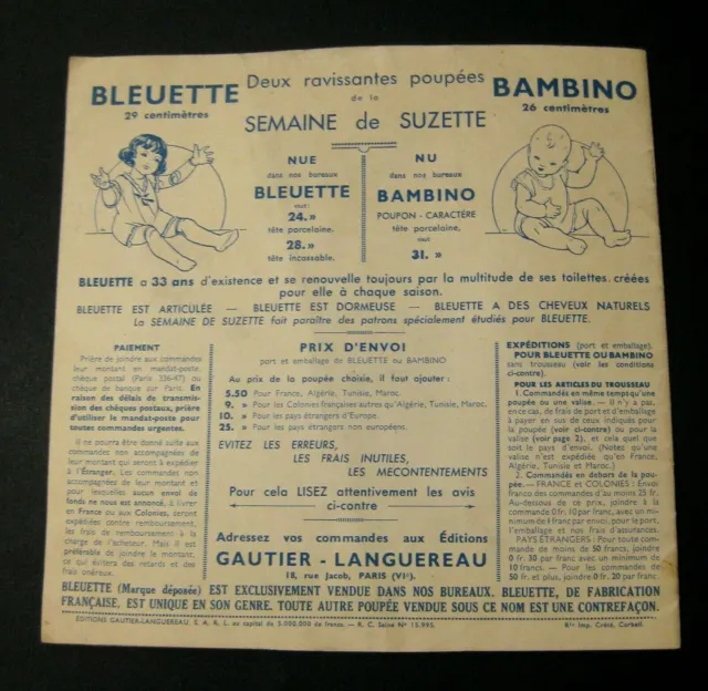 Bleuette Hiver 1936-37 M. Salcedo Ed. Gautier-Languereau TBE 3