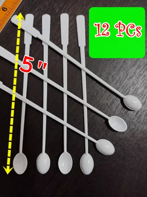 Micro Spoon Feeder Food 5” Small Fish Guppy Tetra Killifish Fish Aquarium 12 PCs