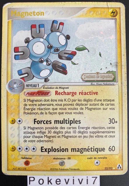 Pokemon Card MAGNETON 22/92 Rare REVERSE Block EX Legend Makers FR