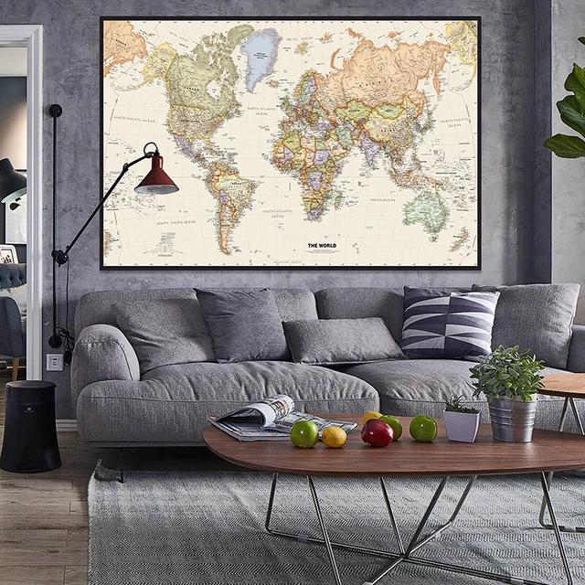 MAP OF THE World Large Wall Map Poster Decor 5X3Ft £9.26 PicClick UK