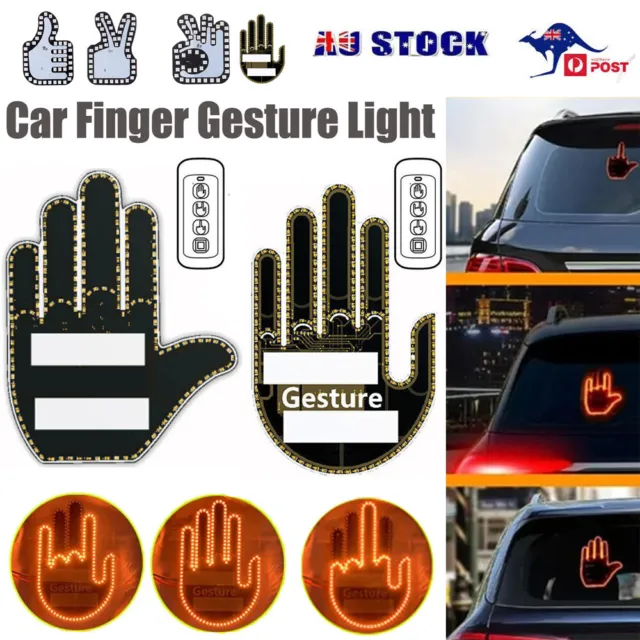 Middle Finger Gesture Light with Remote, Car Accessories for Men
