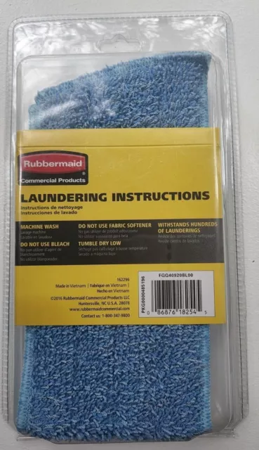Microfiber Flat Damp Mop Pad Rubbermaid Commercial - FGQ40920BL00