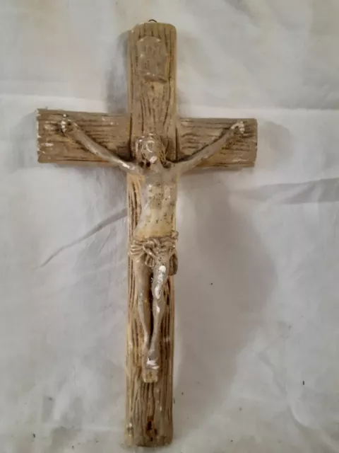 Christ En Platre Sur Croix 19E Siecle