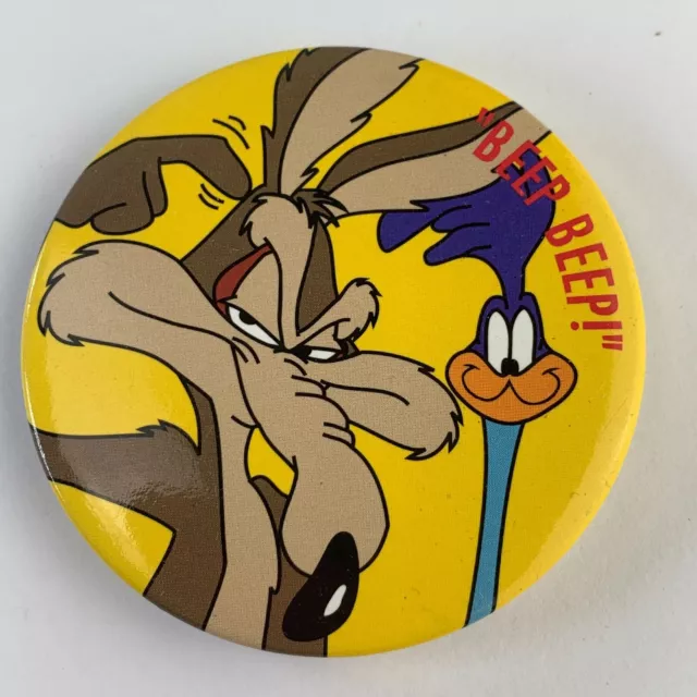 Wile E Coyote Roadrunner Looney Tunes Vintage Button Badge Pin